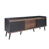 63'' Mid Century TV Stand with 2 Cabinets& Open Compartments, Entertainment Center for TVs up to 70'', Television Console for Living Room, Bedroom, Home Theatre - FVNLYXQ