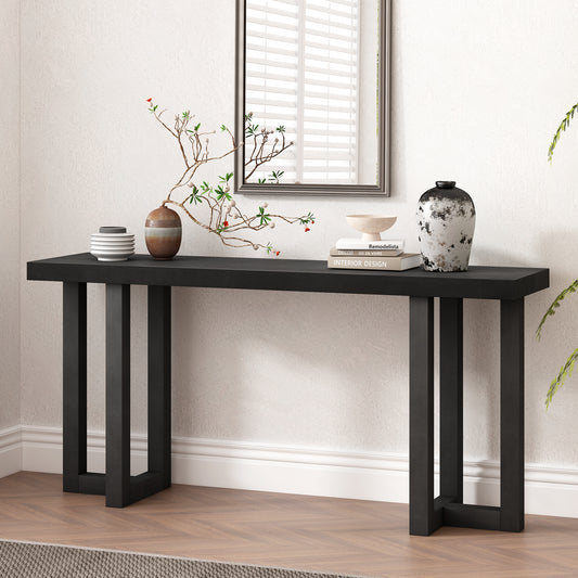 Geometric Console Table w/ Solid Pine Legs - FVNLYXQ