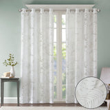 Palm Leaf Burnout Window Sheer White 50x84"
