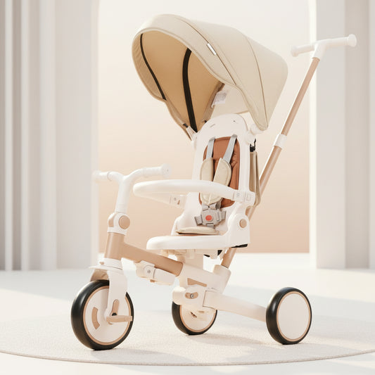 7 - in - 1 Baby Tricycle, Foldable, 12 - 72 Months, Brown - FVNLYXQ