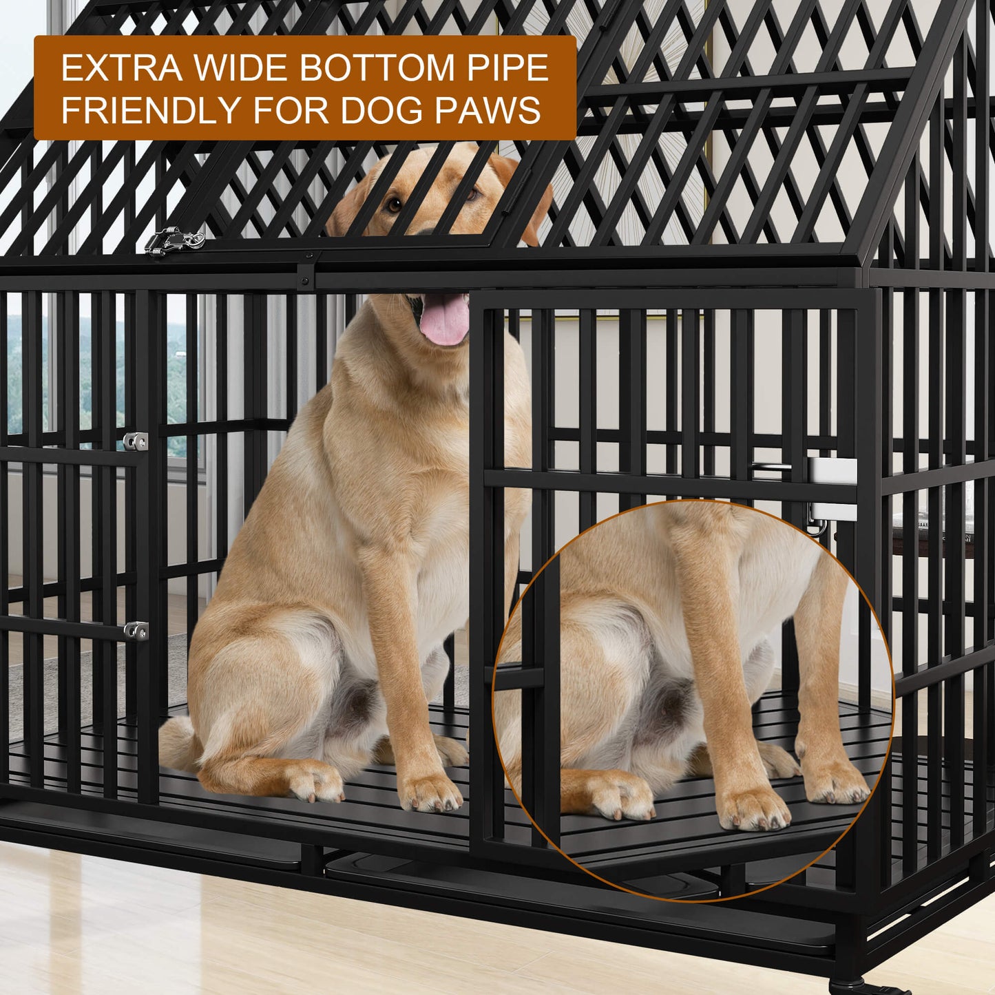 Large Dog cage Strong Metal Dog Kennels and Crates - FVNLYXQ