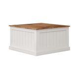 31.5" Farmhouse Coffee Table, Square Wood Center Table with Hinged Lift Top
