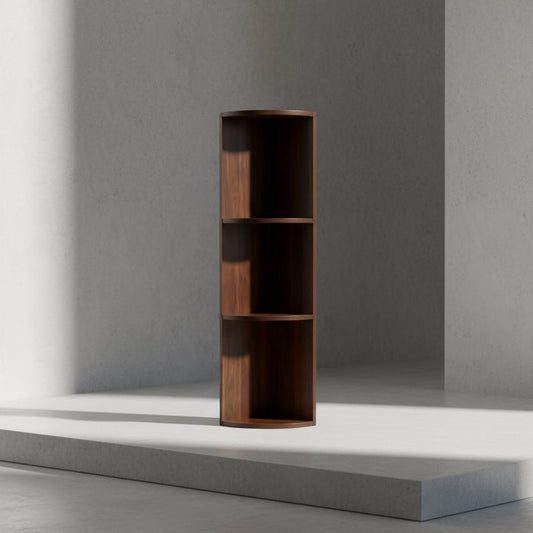 Modern Walnut Wall Mounted Wine Rack - 3 - Tier Wooden Display Shelf with Stemware Glass Holder, Rustic Home Bar & Dining Room Decor - FVNLYXQ