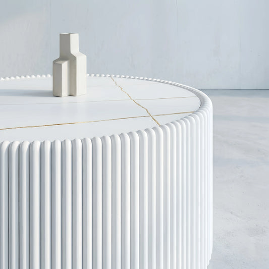 Fluted round coffee table