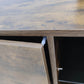 Rustic Brown TV Console with push-to-open Storage Cabinet for TV up to 65in Wood &glass TV Stand for Living Room Bedroom - FVNLYXQ