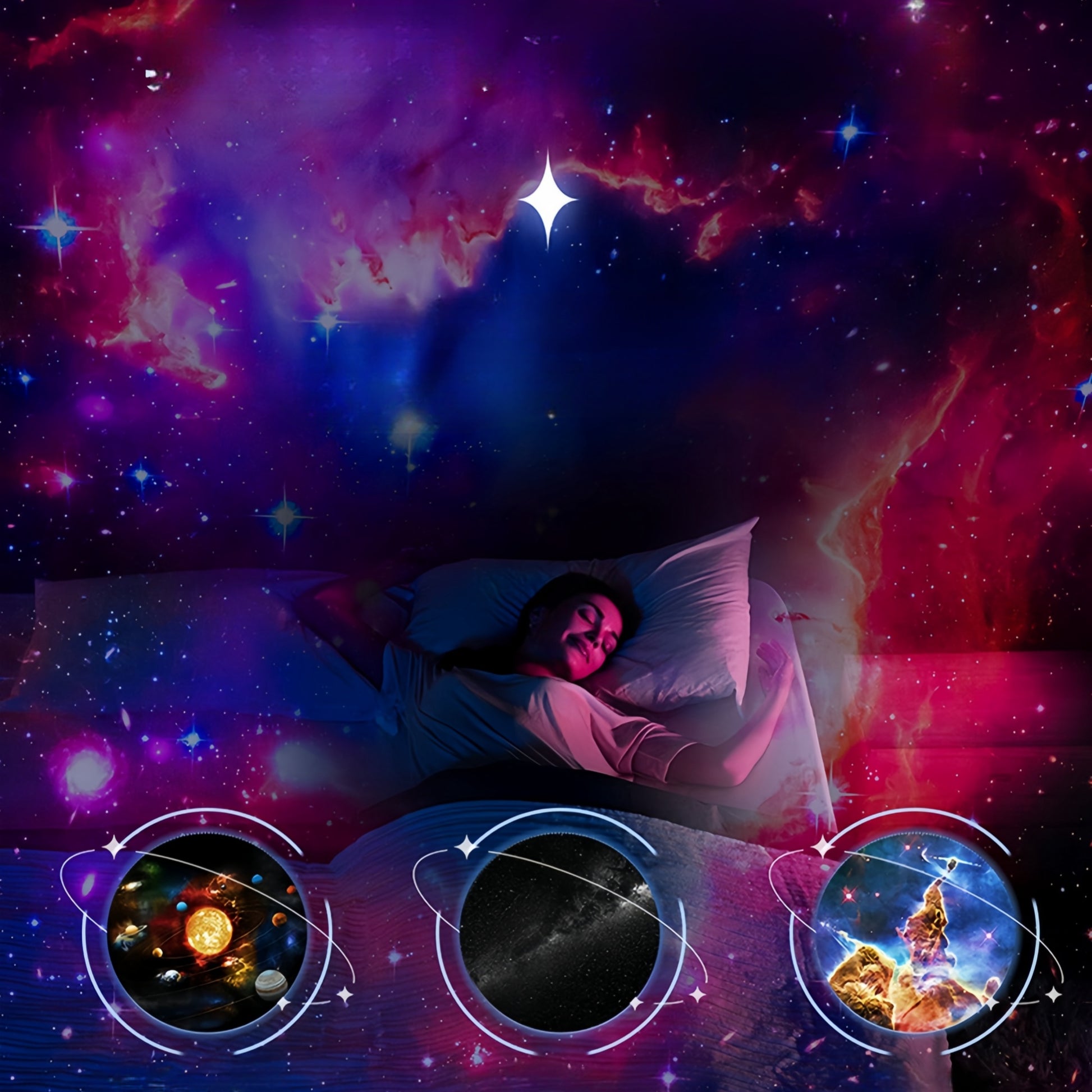 4K HD Starry Sky Projector - Romantic Galaxy Night Light for Bedside - FVNLYXQ