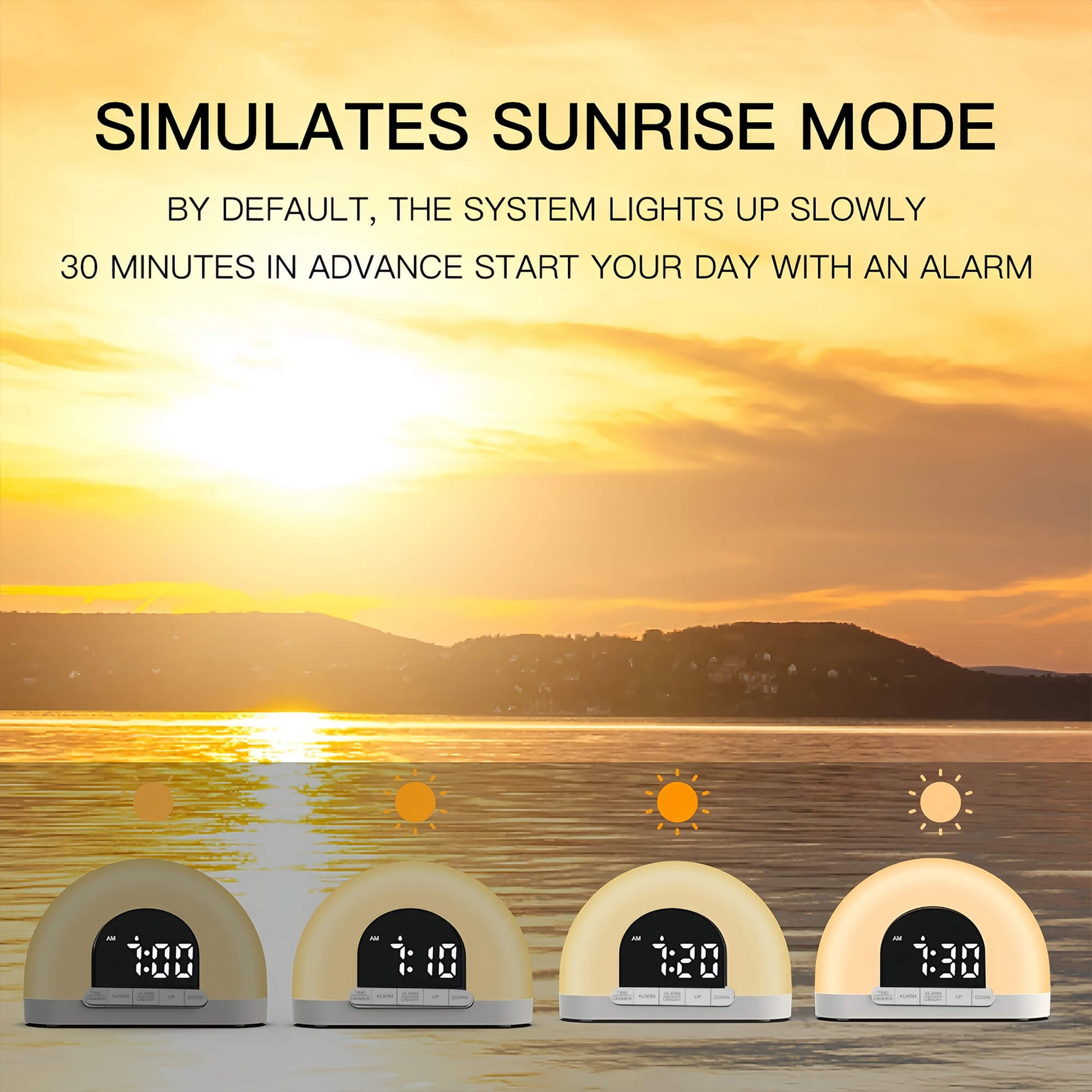 Wake Up Light Sunrise Alarm Clock with Sunrise Sunset