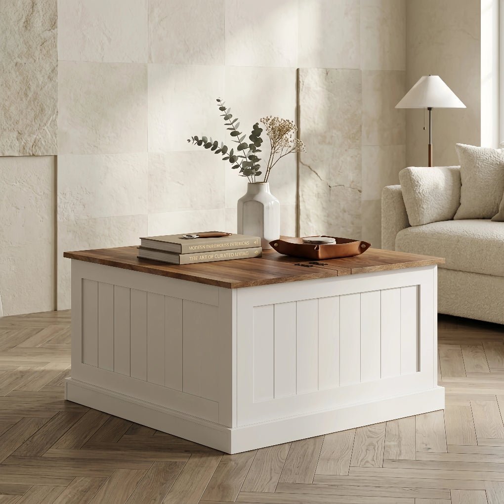 31.5" Farmhouse Coffee Table w/ Lift Top, Square - FVNLYXQ