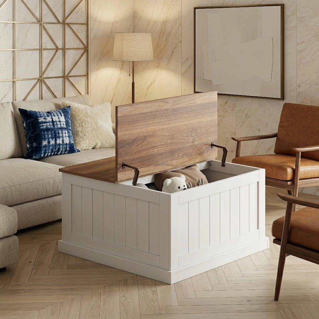 31.5" Farmhouse Coffee Table w/ Lift Top, Square - FVNLYXQ