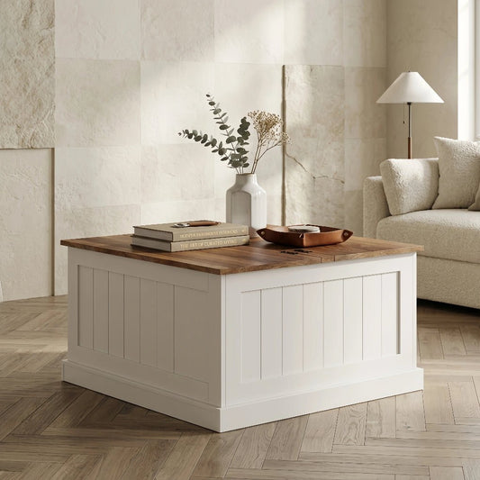 31.5" Farmhouse Coffee Table w/ Lift Top, Square - FVNLYXQ