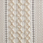 Cotton Printed Curtain Panel with Chenille Stripe and Lining Ivory 50x84"