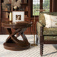 Premium Solid Wood Veneer Side Table - 20" High Round Accent Table with Waterproof Top - FVNLYXQ