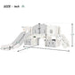 Kids Slide Playset Structure, Freestanding Castle Climber with Slide and Basketball Hoop, Toy Storage Organizer for Toddlers, Kids Climbers Playhouse for Indoor Outdoor Playground Activity 