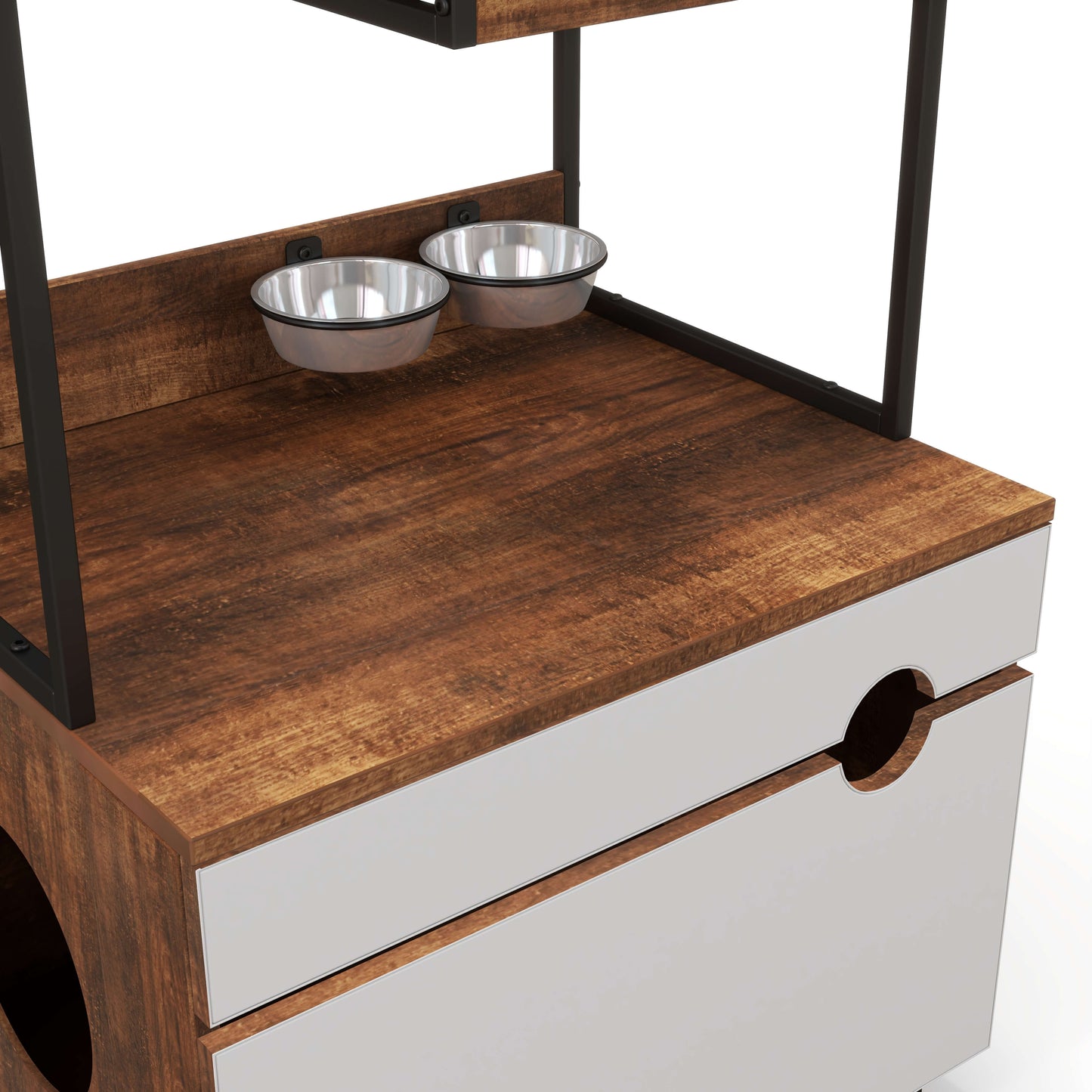 Cat Litter Box Enclosures with Cat Tree Tower, Cat Furniture ,Cat Cabinet - FVNLYXQ