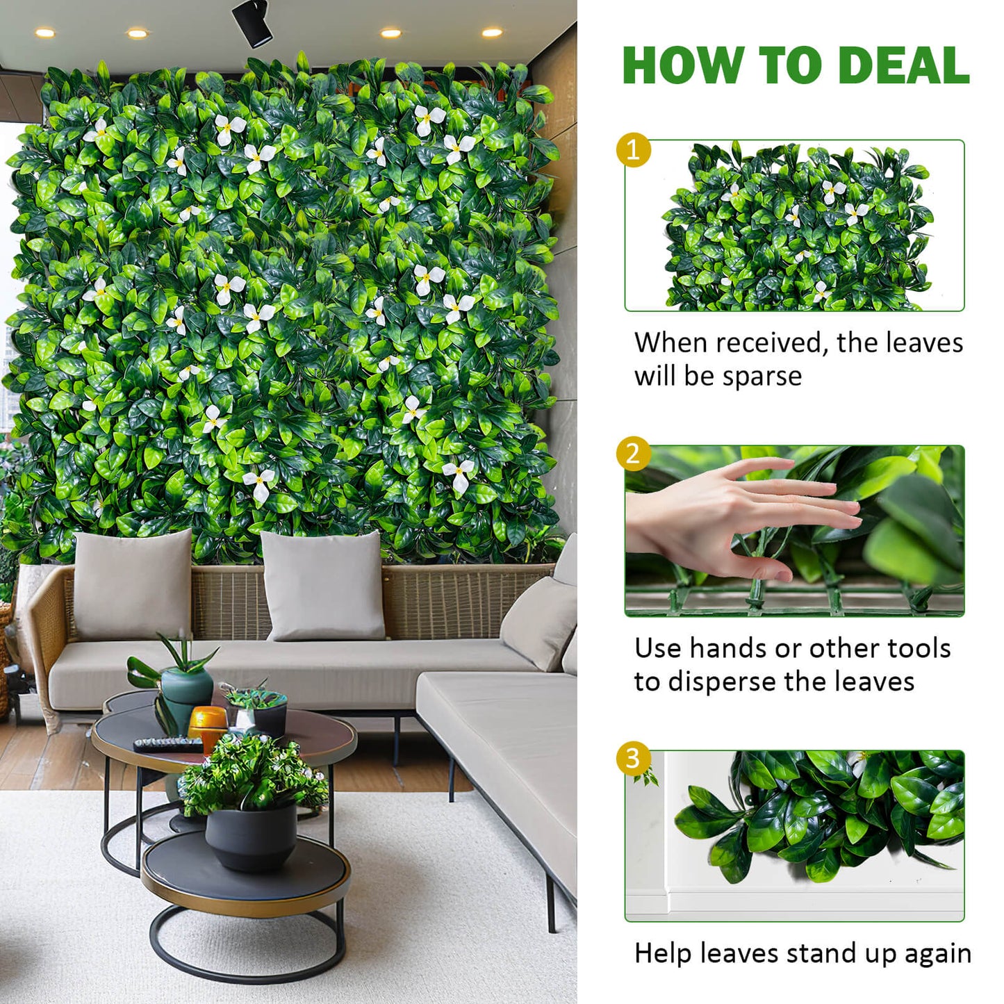 Boxwood Panels 20"x20" (20pcs), Grass Wall Decor - FVNLYXQ
