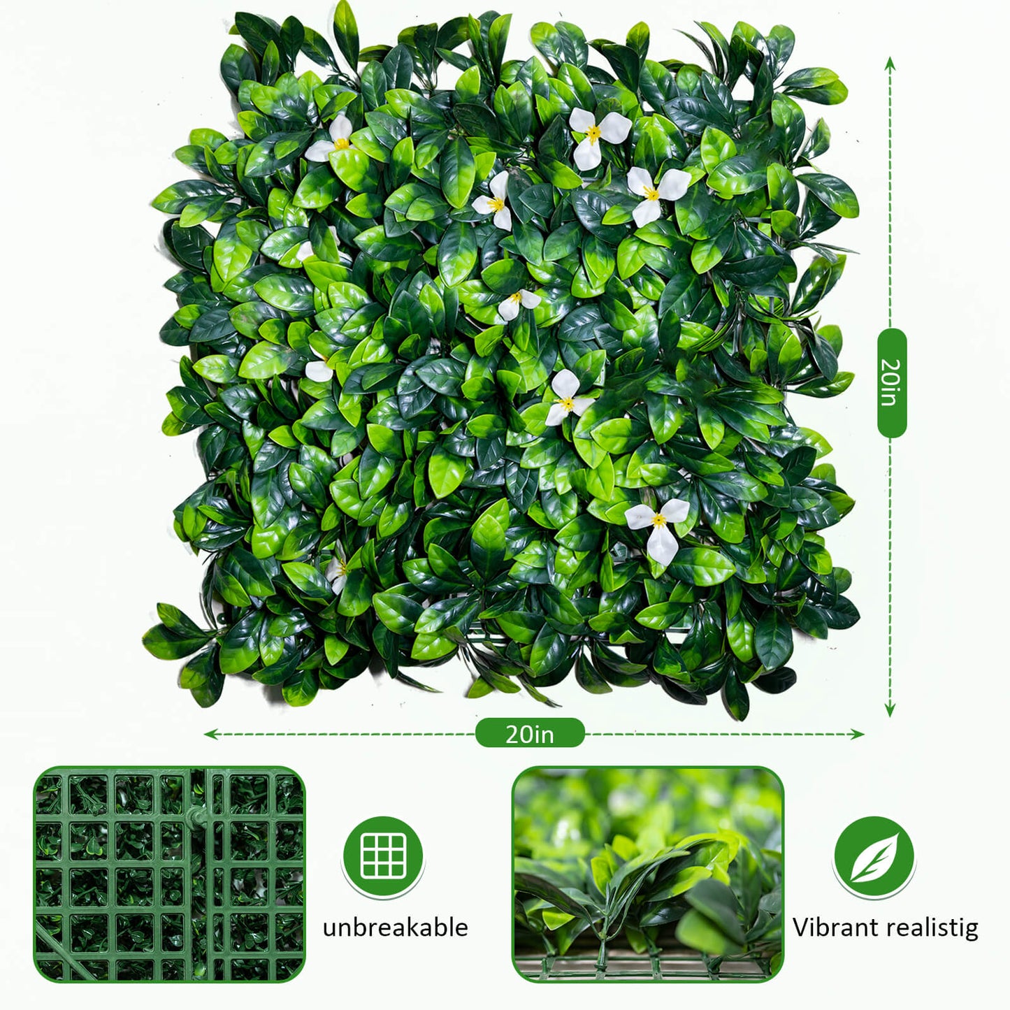Boxwood Panels 20"x20" (20pcs), Grass Wall Decor - FVNLYXQ