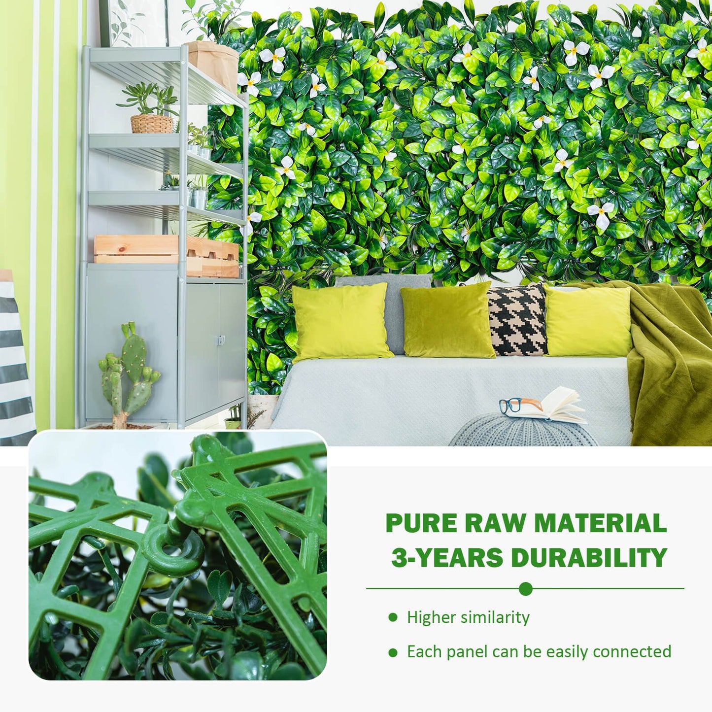 Boxwood Panels 20"x20" (20pcs), Grass Wall Decor - FVNLYXQ