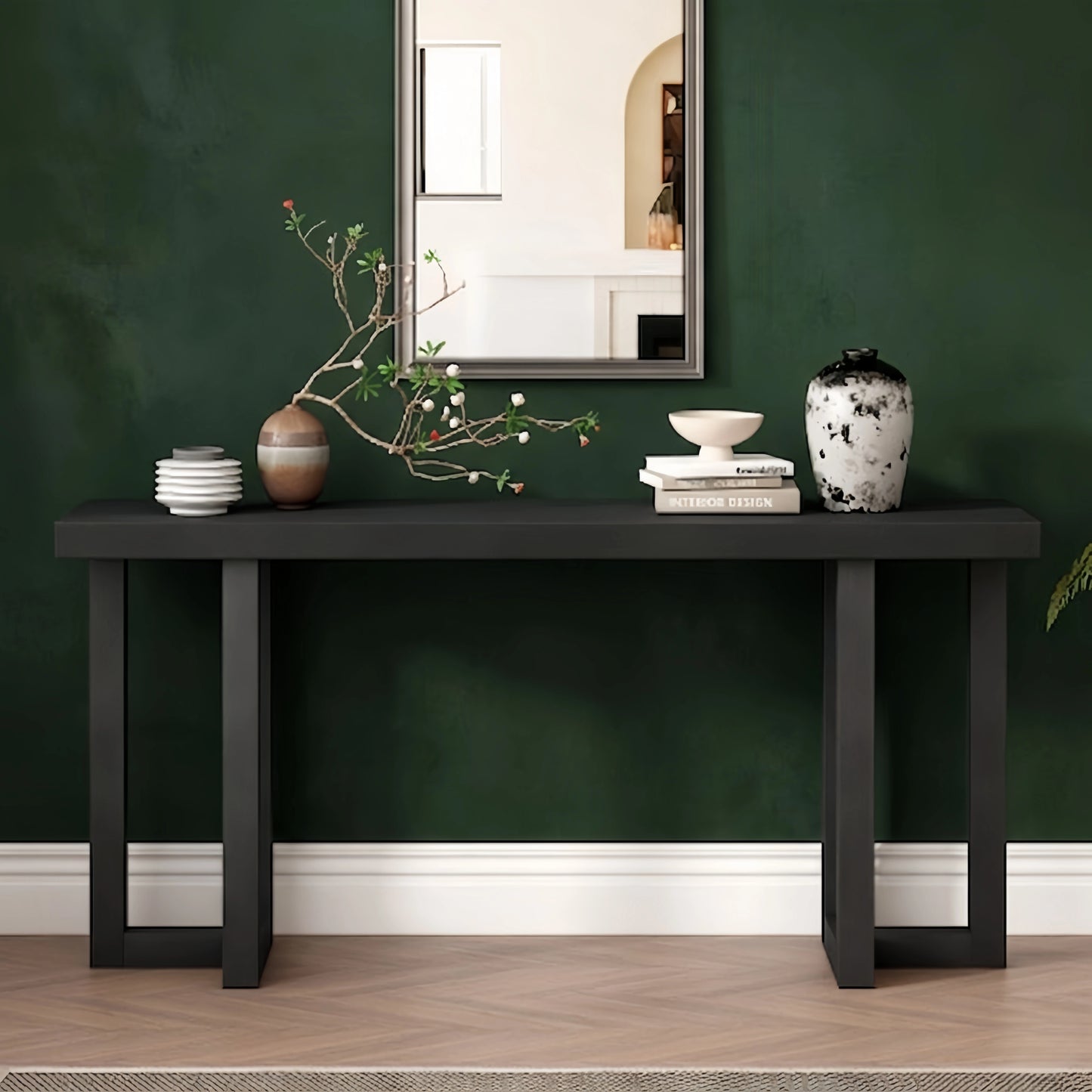 Geometric Console Table w/ Solid Pine Legs - FVNLYXQ