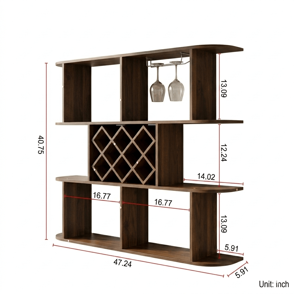 Minimalist 3 - Tier Wooden Wine & Stemware Shelf - FVNLYXQ