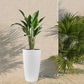Set of 2 White 22" Tall Faux Rattan Planters with Water Level Indicator - FVNLYXQ